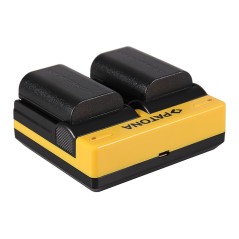 PATONA Podwójna ładowarka f. Canon LP-E6 EOS 5D 60D 60Da 6D 7D EOS70D EOS-70D LP-E6 Mark II w komplecie. Kabel mikro-USB