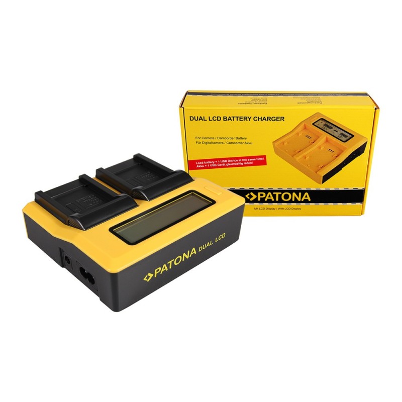 PATONA Ładowarka Dual LCD USB do Canon SLB-10A Ixus 85 IS SLB-10A IXY DIGITAL 25 IS SLB-10A PATONA Ładowarka Dual LCD USB do Canon SLB-10A Ixus 85 IS SLB-10A IXY DIGITAL 25 IS SLB-10A