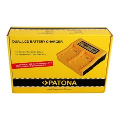 PATONA Dual LCD USB Ładowanie f. Casio NP-90 Exilim EXH10 EX-H10
