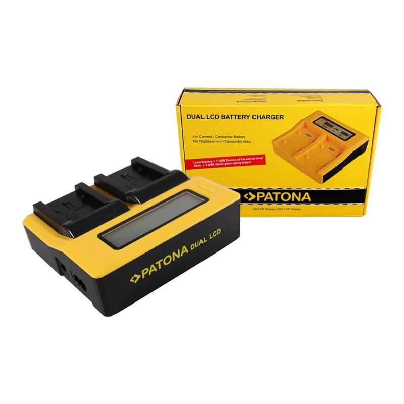 PATONA Dual LCD USB Ładowanie f. Panasonic VW-VBK180 H H100 H101 H95 VW-VBK180 HC HCV700 HC-V700