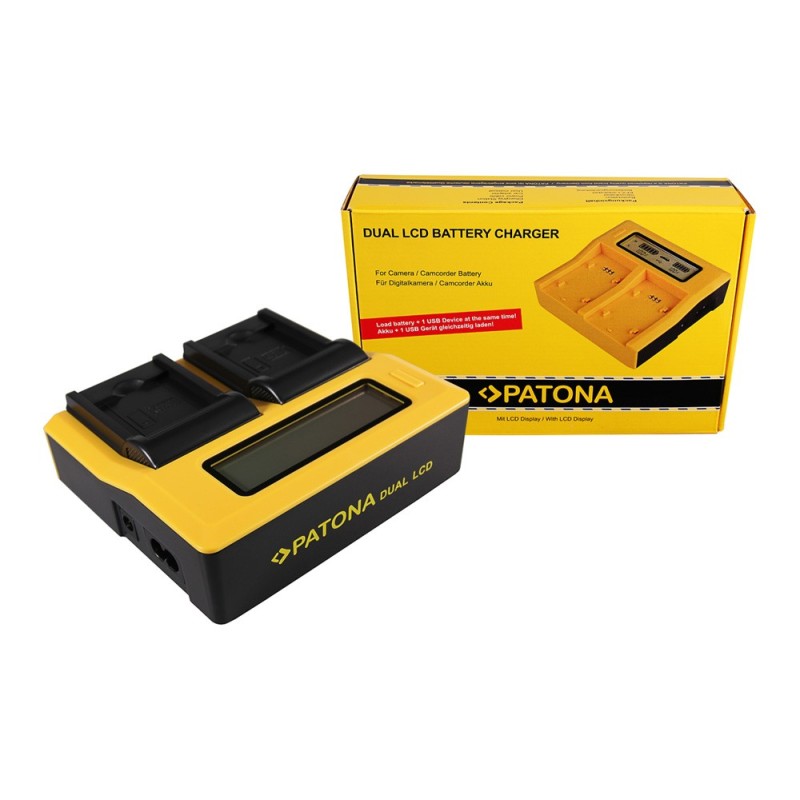 PATONA Ładowarka Dual LCD USB do Panasonic DMW-BCK7 Lumix DMC78FXW DMC-78FXW DMCFH2 DMC-FH2