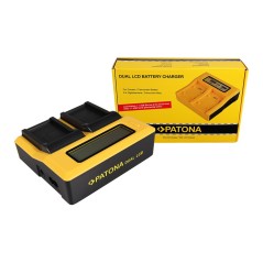 PATONA Dual LCD USB Ładowanie f. Samsung BP-90A HMX HMXE100P HMX-E100P HMXE10BP HMX-E10BP