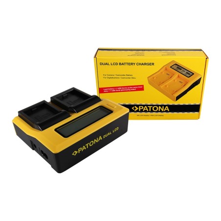 PATONA Dual LCD USB Ładowanie f. Kask GoPro AHDBT-001 HD Hero 1 2 AHDBT-001 HD HD Hero HD