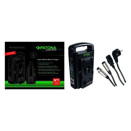 Ładowarka PATONA z podwójnym mocowaniem typu V f. Sony BP-95W BP-GL65 BP-190WS w tym. 4-pinowy kabel XLR