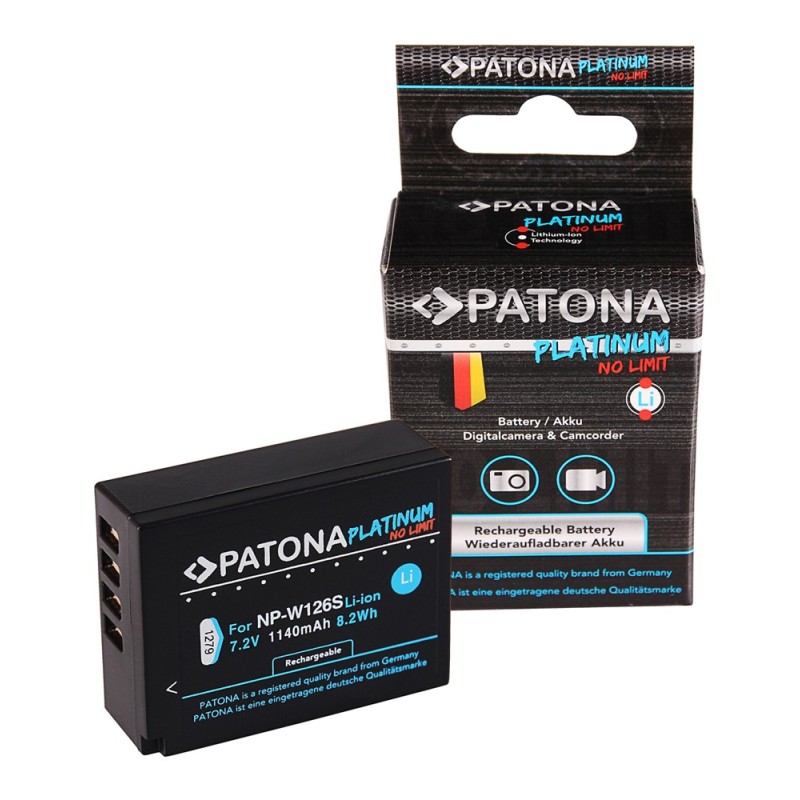Bateria PATONA Premium do Fuji NP-W126 HS33 EXR Fujifilm FUJI Finepix-Pro 1 HS30 EXR Fuji X-T3, VPB-XT3