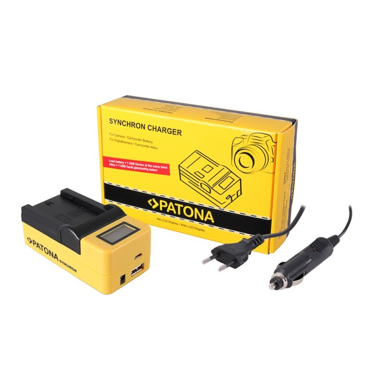 Ładowarka USB PATONA Synchron f. Sony NP-FZ100 A7 III A7M3 Alpha 7 III A7 R III A7RM3 Alpha 7 R III A9 Alpha 9 FZ100 z wyświetla