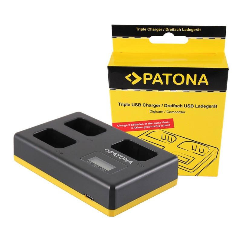 Potrójna ładowarka USB PATONA f. Sony NP-FW50 NEX A33 A55 NEX.3 NEX.3C NEX.5 NEX.5A NEX.5C