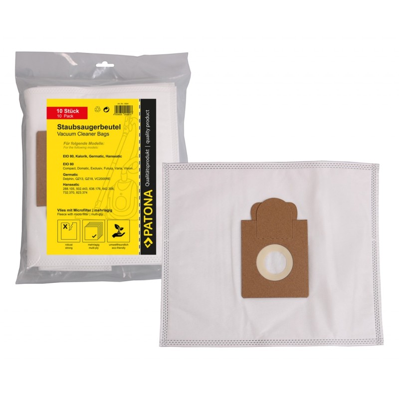 Worek do odkurzacza PATONA 10 z wielowarstwowym polarem w komplecie. Mikrofiltr f. MELITTA EIO 80 Worek do odkurzacza PATONA 10 z wielowarstwowym polarem w komplecie. Mikrofiltr f. MELITTA EIO 80