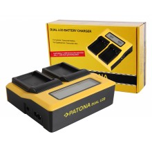 PATONA Podwójna ładowarka USB LCD do Fujifilm GFX50R GFX50S NP-T125