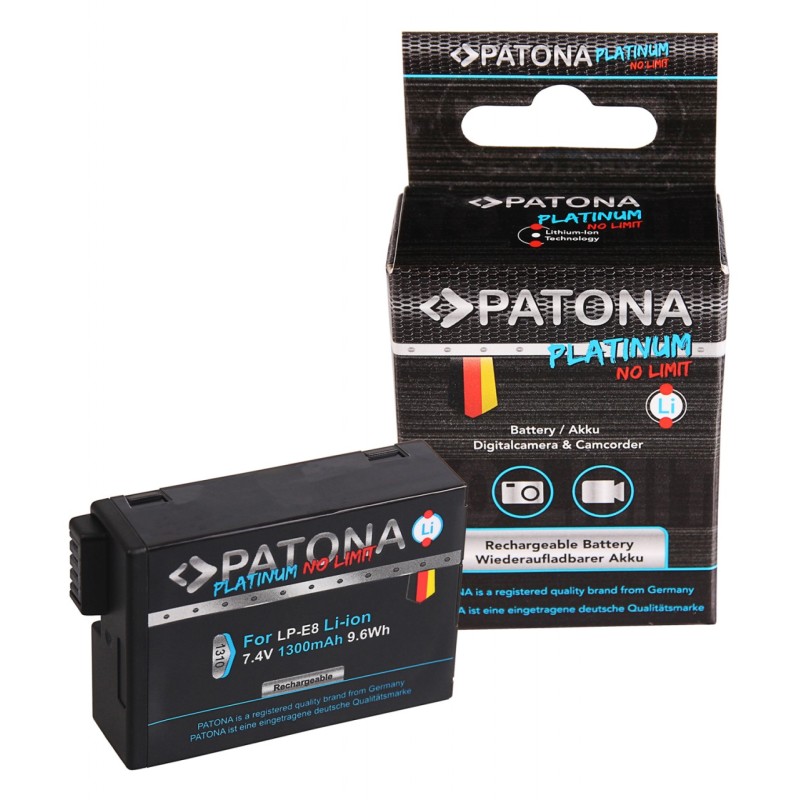 Bateria PATONA Platinum do Canon LP-E8 LP-E8+ EOS 550D, 600D 650D 700D Bateria PATONA Platinum do Canon LP-E8 LP-E8+ EOS 550D, 600D 650D 700D