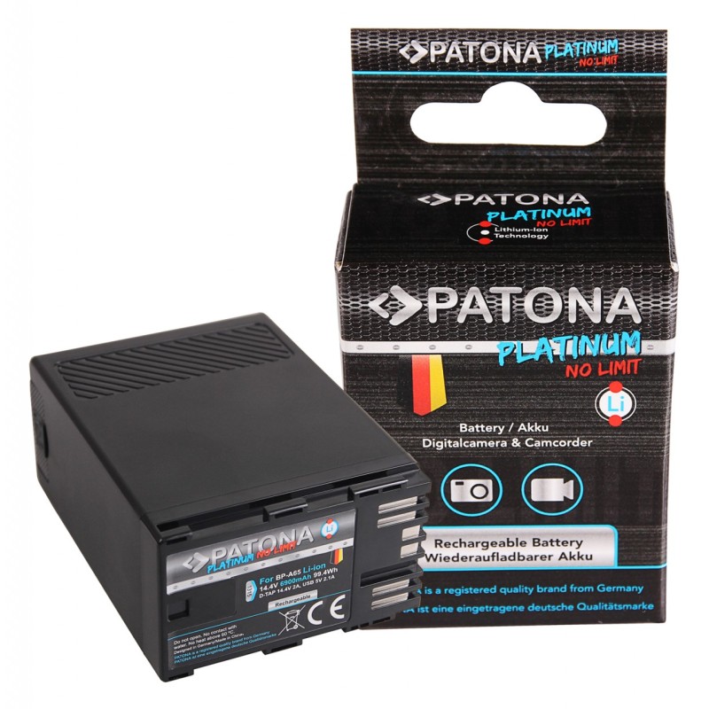 Bateria PATONA Platinum do Canon BP-A65 A60 A30 EOS C200 C300 Mark II XF705 D-Tap Wyjście USB