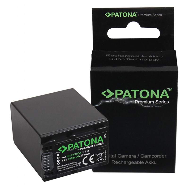 Bateria PATONA Premium do Sony NP-FV100 FDR-AX40 FDR-AX45 FDR-CX680 NEX-VG30