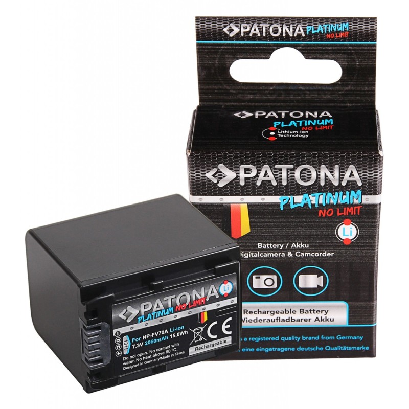 Bateria PATONA Platinum do Sony NP-FV70 FDR-AX40 FDR-AX45 FDR-CX680 NEX-VG30