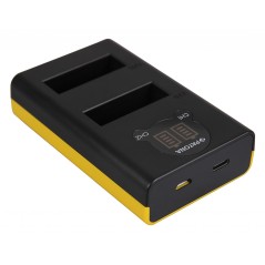 Ładowarka USB PATONA z podwójnym wyświetlaczem LCD f. Kamera akcji DJI Osmo AB1 P01