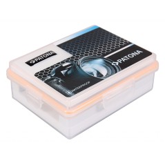 PATONA Pudełko do przechowywania baterii i kart pamięci f. Canon LP-E10 Nikon EN-EL23 Fuji NP-W126 Panasonic DMW-BLG10