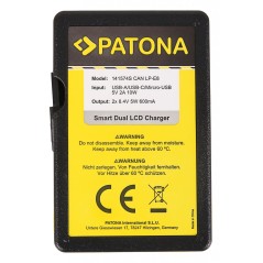 PATONA Smart Dual LCD USB Ładowarka podwójna do Canon LP-E8