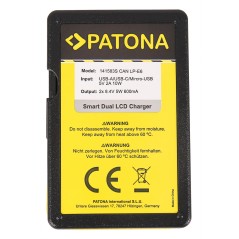 PATONA Smart Dual LCD USB Ładowarka podwójna do Canon LP-E6