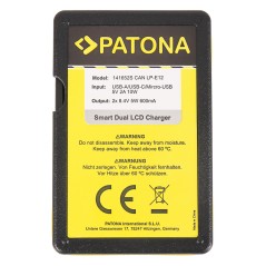 PATONA Smart Dual LCD USB Ładowarka podwójna do Canon LP-E12