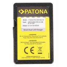 PATONA Smart Dual LCD USB Ładowarka podwójna do Panasonic DMW-BLG10