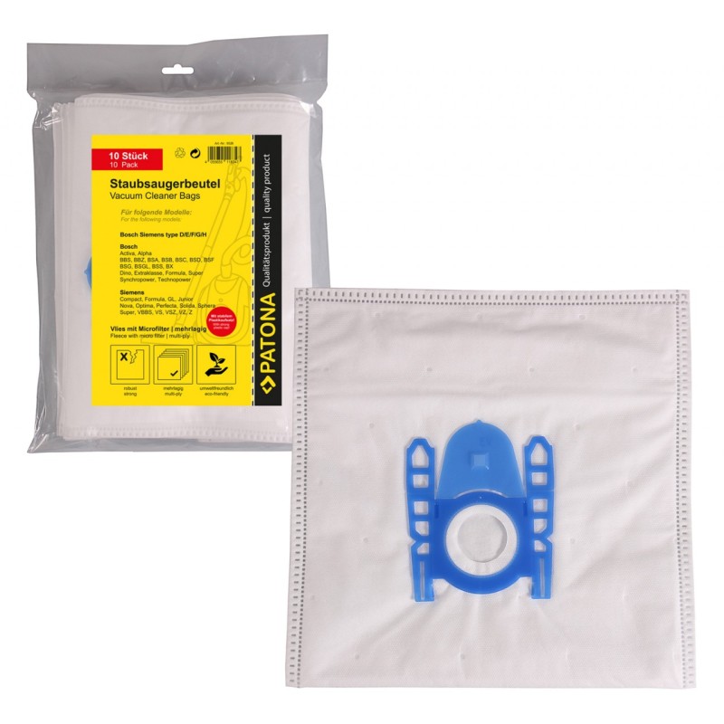 Worek do odkurzacza PATONA 10 z wielowarstwowym polarem w komplecie. Mikrofiltr f. Bosch typu DEFG