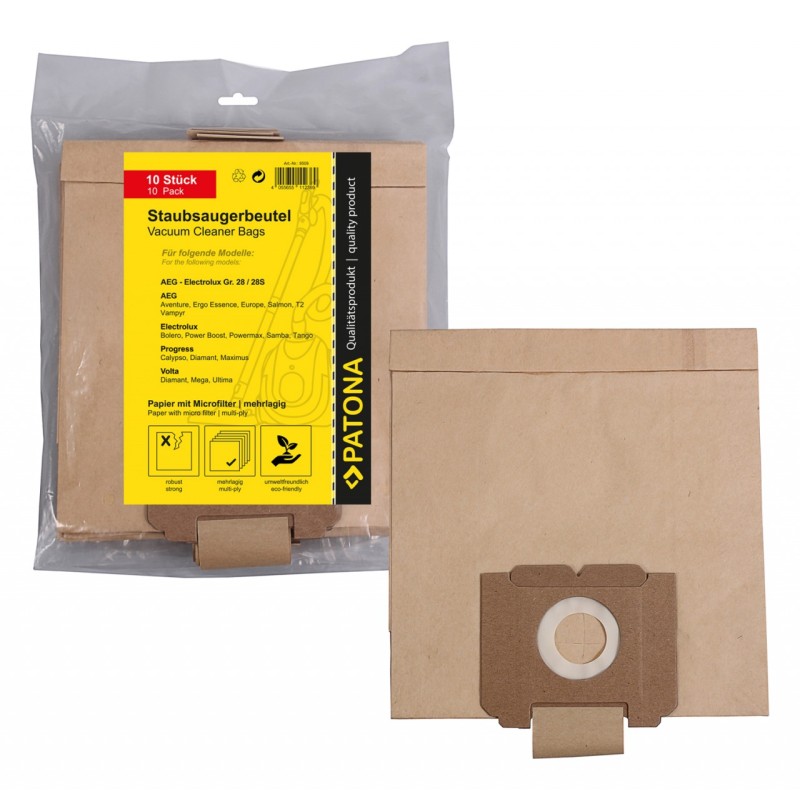 PATONA 10 worek do odkurzacza wielowarstwowy papier w komplecie. Mikrofiltr f. AEG gr. 28