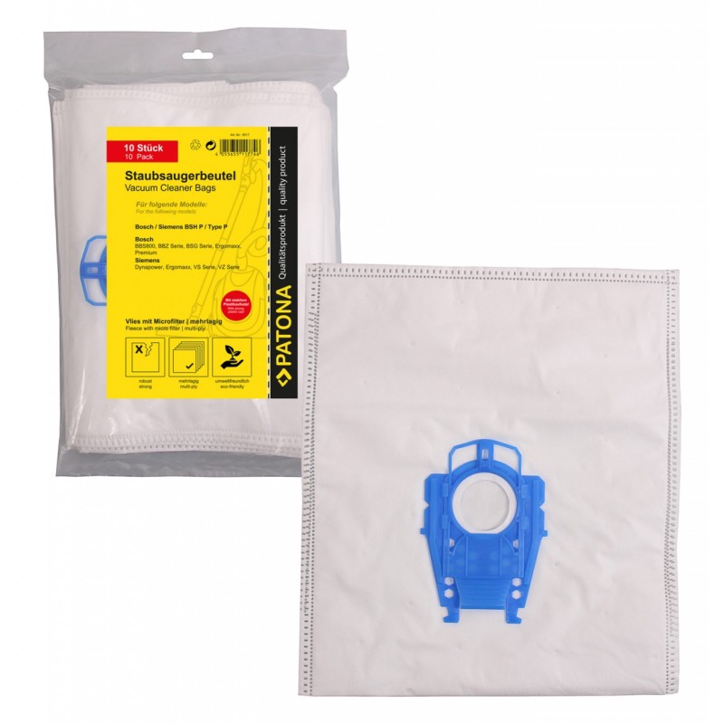 Worek do odkurzacza PATONA 10 z wielowarstwowym polarem w komplecie. Mikrofiltr f. Bosch Typ P