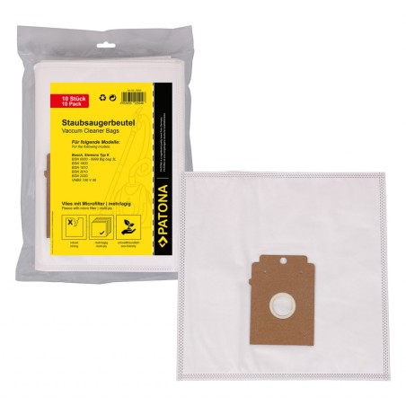 Worek do odkurzacza PATONA 10 z włókniny wielowarstwowej f. Siemens Typ K Bosch BSN 1600 1810 2010 2020