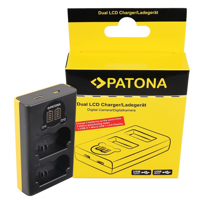 PATONA ładowarka USB  z podwójnym wyświetlaczem LCD f. Fuji NP-W235 Fujifilm X-T4 XT4