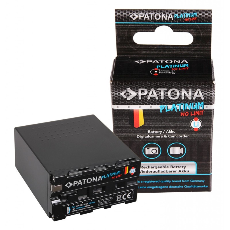 Bateria PATONA Platinum do Sony NP-F970 NP-F960 NP-F950 z ogniwami Tesli w odpornej na ciepło obudowie V1 10.000mAh