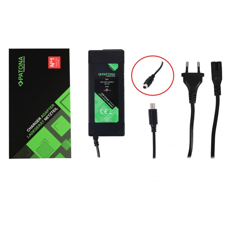Zasilacz PATONA Premium 42V 2A do hulajnogi elektrycznej Xiaomi M365 M365 PRO PRO2 1S Nineboot ES1 ES2 ES3 ES4 Zasilacz PATONA Premium 42V 2A do hulajnogi elektrycznej Xiaomi M365 M365 PRO PRO2 1S Nineboot ES1 ES2 ES3 ES4