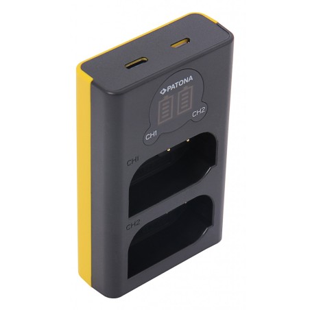 PATONA ładowarka z podwójnym wyświetlaczem LCD f. Panasonic DMW-BLK22 DC-S5 G9 GH5 GH5S