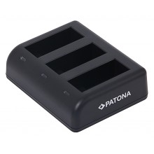 Potrójna ładowarka PATONA do GoPro Hero 9 Hero 10 Hero 11 AHDBT901 ADBAT001 ADDBD-211 z kablem mikroUSB w komplecie