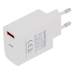 Zasilacz PATONA Premium PD18W 5V/3,0A 9V/2,0A 12V/1,5AA 1xUSB-C 1xUSB-A PD3.0 QC3.0 biały