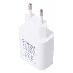 Zasilacz PATONA Premium PD18W 5V/3,0A 9V/2,0A 12V/1,5AA 1xUSB-C 1xUSB-A PD3.0 QC3.0 biały