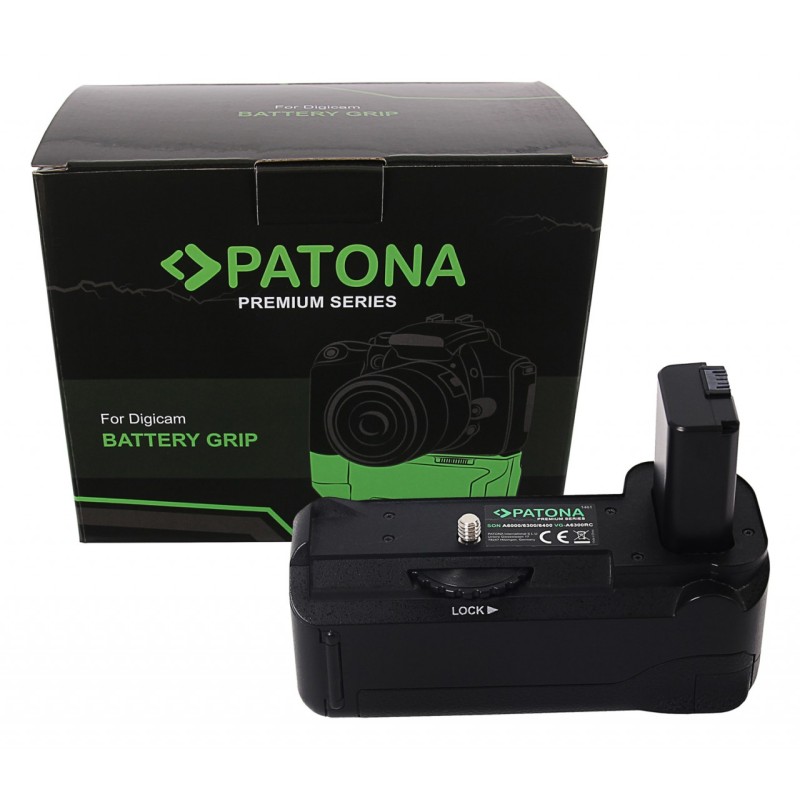 Uchwyt akumulatorowy PATONA Premium VG-A6300 Sony A6000 A6300 A6500 na 1x akumulator NP-FW50 w komplecie pilot bezprzewodowy