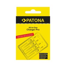 PATONA Ładowarka All-In-One Pro USB-C do paluszków AA/AAA i ogniwa okrągłe CR123A, 14500, 16340, 18650, 22650, 26650