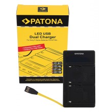 Ładowarka USB PATONA z podwójną diodą LED f. Sony NP-FM50 NP-F550 NP-F750 NP-F970 Ładowarka USB PATONA z podwójną diodą LED f. Sony NP-FM50 NP-F550 NP-F750 NP-F970