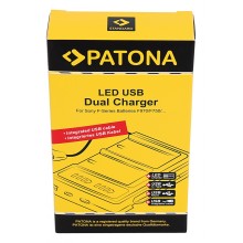 Ładowarka USB PATONA z podwójną diodą LED f. Sony NP-FM50 NP-F550 NP-F750 NP-F970 Ładowarka USB PATONA z podwójną diodą LED f. Sony NP-FM50 NP-F550 NP-F750 NP-F970