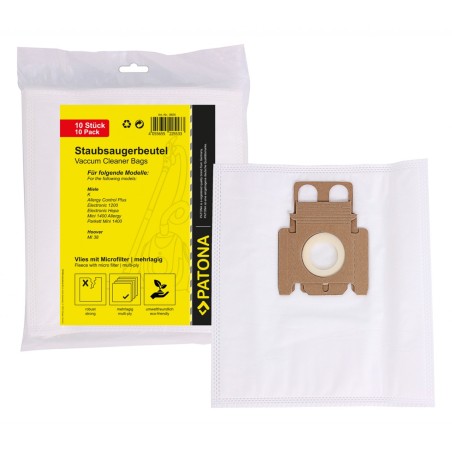 Worek do odkurzacza PATONA 10 z wielowarstwowym polarem w komplecie. Mikrofiltr f. Miele Typ K Wir M52