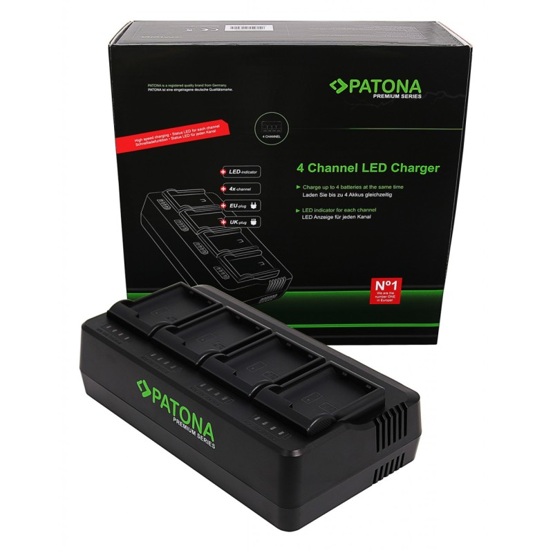PATONA Premium 4-kanałowa Ładowarka EN-EL15 do aparatu Nikon D600 D750 D800 D810 D810A D7000 D7100 D7200 D7500