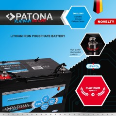 Bateria PATONA Platinum LiFePO4 12V 50Ah 600Wh 50.000mAh