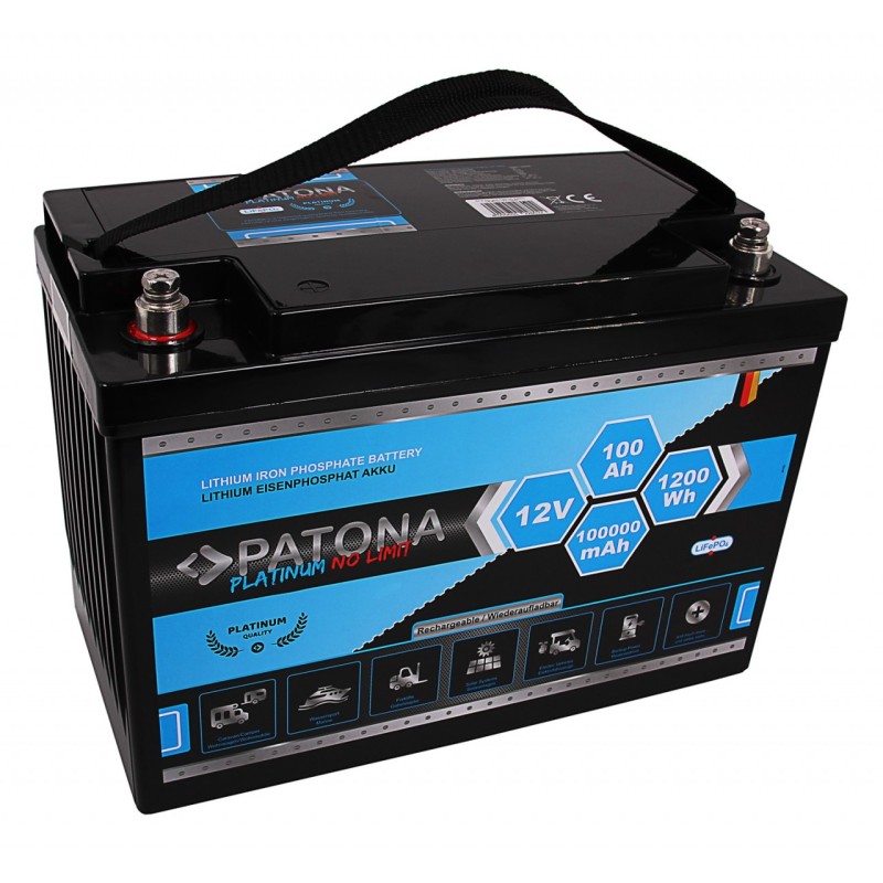 Bateria PATONA Platinum LiFePO4 12V 100Ah 1200Wh 100.000mAh
