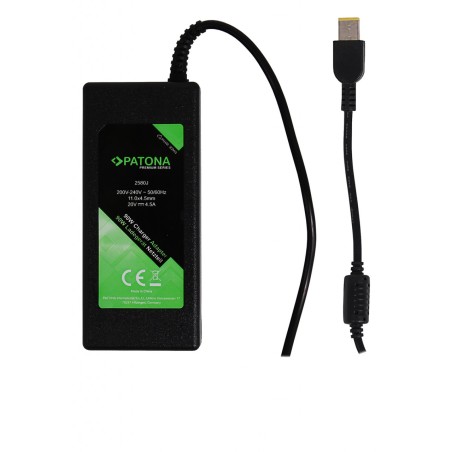 PATONA Premium Ładowarka 20V 4,5A 90W z końcówką kwadratową do Lenovo ThinkPad T470P T460P T440P X1 Carbon
